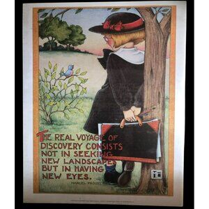 Mary Engelbreit Print "The Real Voyage of Discovery...." poster 20" x 15" Unfram